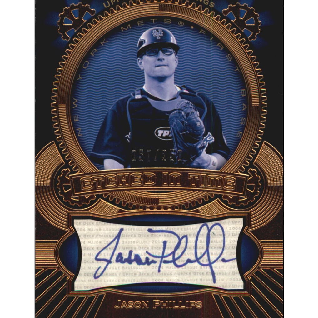 2004 Upper Deck Etchings Etched in Time Autograph Blue #JP Jason Phillips/250