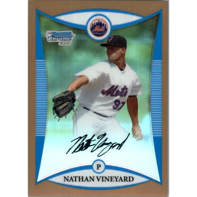 2008 Bowman Chrome Prospects Gold Refractors #BCP174 Nathan Vineyard