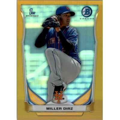 2014 Bowman Chrome Prospects Gold Refractors #BCP97 Miller Diaz