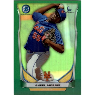 2014 Bowman Chrome Prospects Green Refractors #BCP98 Akeel Morris