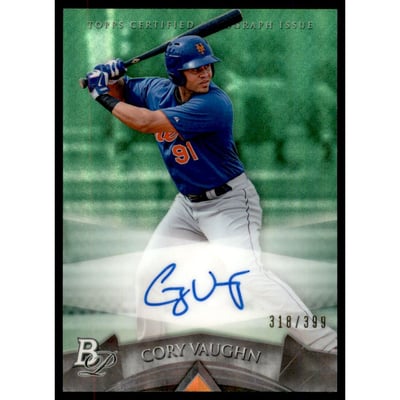 2014 Bowman Platinum Prospect Autographs Green Refractors #APCV Cory Vaughn