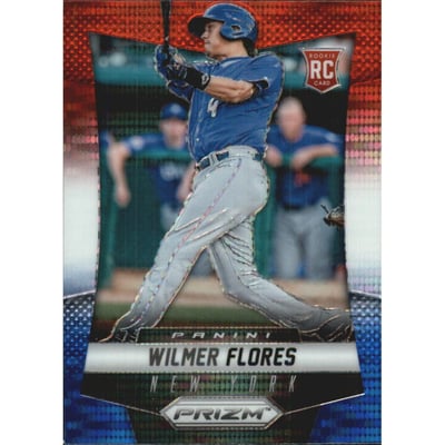 2014 Panini Prizm Prizms Red White and Blue Pulsar #181 Wilmer Flores
