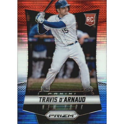 2014 Panini Prizm Prizms Red White and Blue Pulsar #182 Travis D'Arnaud