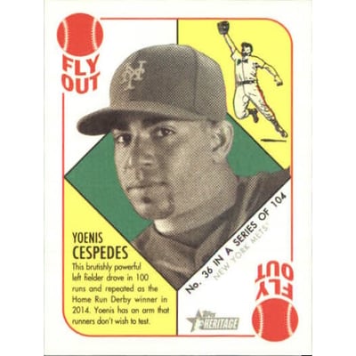 2015 Topps Heritage '51 Collection Mini Gold Back #36 Yoenis Cespedes