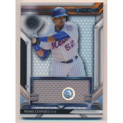 2016 Topps Strata Clearly Authentic Relics #CARYC Yoenis Cespedes