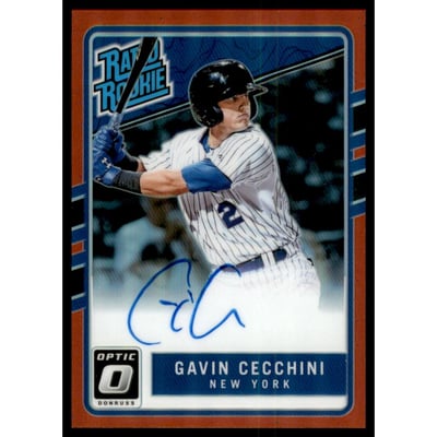 2017 Donruss Optic Rated Rookies Signatures Red #RRSGC Gavin Cecchini/50