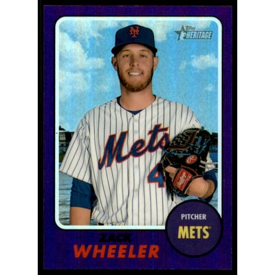 2017 Topps Heritage Chrome Purple Refractors #THC708 Zack Wheeler