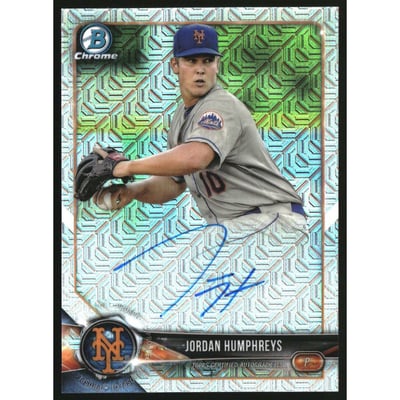 2018 Bowman Chrome Mega Box Autograph Refractors #BMAJHU Jordan Humphreys