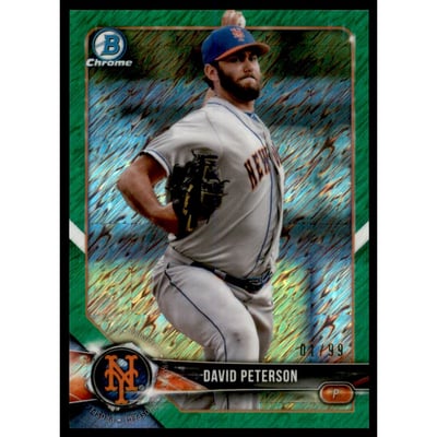 2018 Bowman Chrome Prospects Green Shimmer Refractors #BCP205 David Peterson