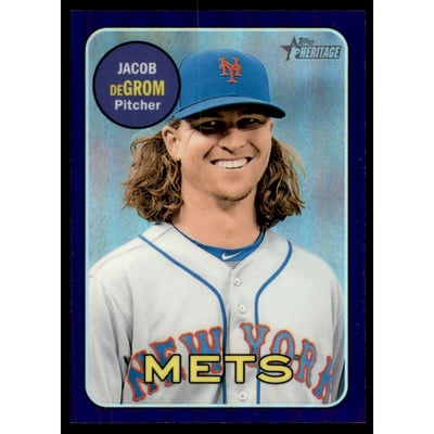 2018 Topps Heritage Chrome Purple Refractors #THC72 Jacob deGrom