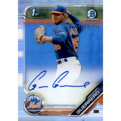 2019 Bowman Chrome Prospect Autographs Refractors #CPAGG Gregory Guerrero
