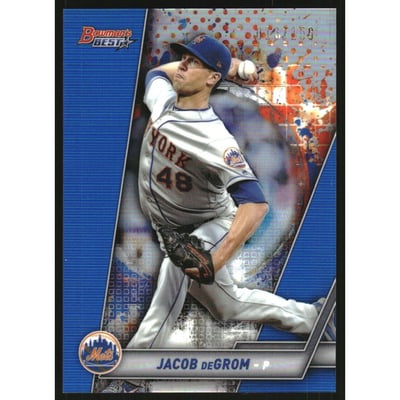 2019 Bowman's Best Blue Refractors #9 Jacob deGrom