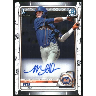 2020 Bowman Chrome Draft Autographs #CDAMD Matthew Dyer