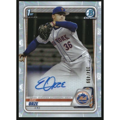 2020 Bowman Chrome Draft Autographs Refractors #CDAEO Eric Orze