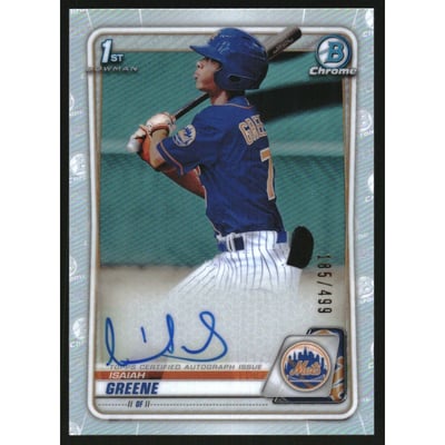 2020 Bowman Chrome Draft Autographs Refractors #CDAIG Isaiah Greene