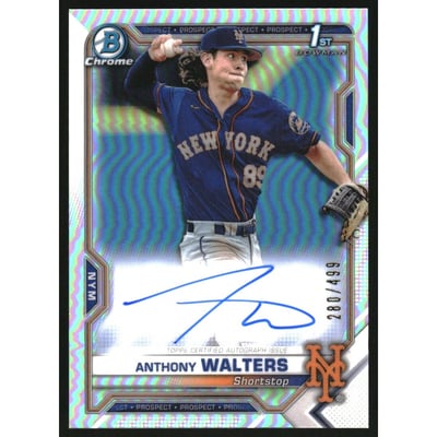 2021 Bowman Chrome Prospect Autographs Refractors #CPAAW Anthony Walters