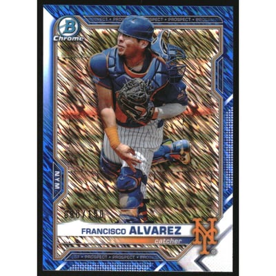 2021 Bowman Chrome Prospects Blue Shimmer Refractors #BCP53 Francisco Alvarez