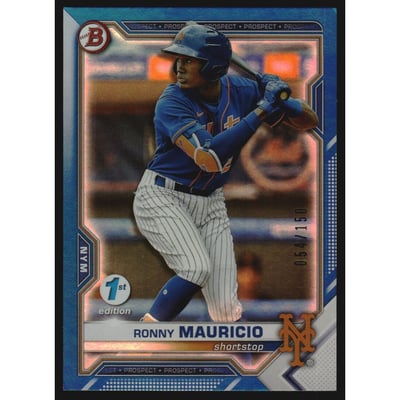 2021 Bowman Draft 1st Edition Blue Foil #BD52 Ronny Mauricio