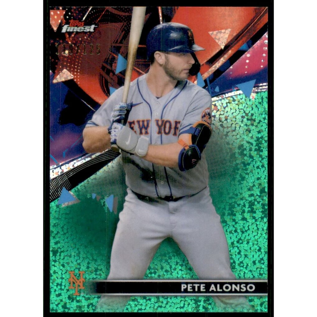 2021 Finest Green Speckle Refractors #29 Pete Alonso