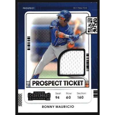 2021 Panini Contenders Prospect Ticket Jerseys #14 Ronny Mauricio