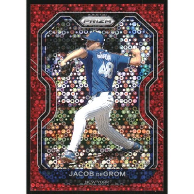 2021 Panini Prizm Prizms Red Donut Circles #111 Jacob deGrom