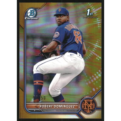 2022 Bowman Chrome Prospects Gold Refractors #BCP51 Robert Dominguez