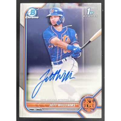 2022 Bowman Draft Chrome Pick Autographs #CDA-JWS Jett Williams RC Auto