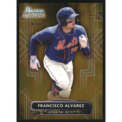 2022 Bowman Sterling Prospects Gold Refractors #BSP95 Francisco Alvarez