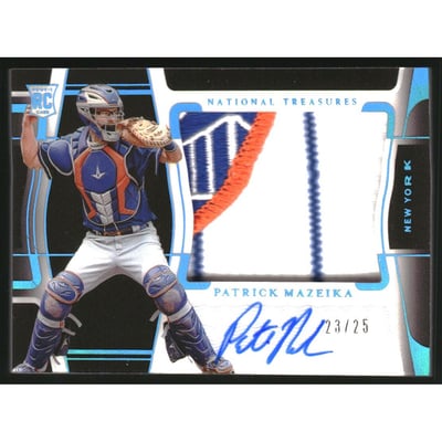 2022 Panini National Treasures Midnight #150 Patrick Mazeika JSY AU