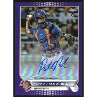 2022 Topps Chrome Rookie Autographs Purple Refractors #RAPM Patrick Mazeika