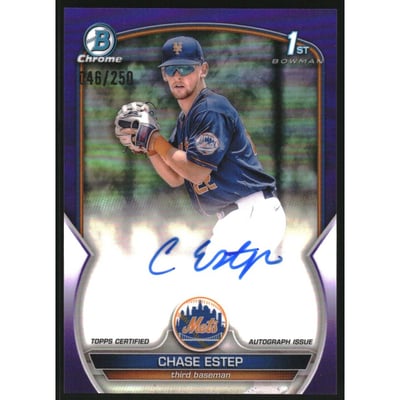 2023 Bowman Chrome Prospect Autographs Purple Refractors #CPACE Chase Estep