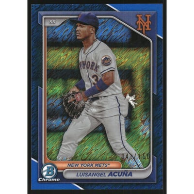 2024 Bowman Chrome Prospects Blue Shimmer Refractors #BCP40 Luisangel Acuna