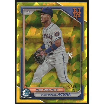 2024 Bowman Chrome Sapphire Prospects Yellow Refractors #BCP40 Luisangel Acuna
