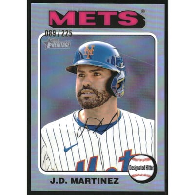 2024 Topps Heritage Chrome Silver Refractors #528 J.D. Martinez HN/225