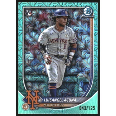 2025 Bowman Chrome Bowman Mega Box Aqua Refractors #83 Luisangel Acuna