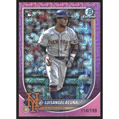 2025 Bowman Chrome Bowman Mega Box Pink Refractors #83 Luisangel Acuna