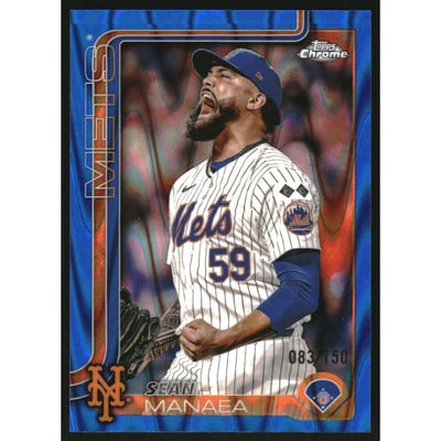 2025 Topps Chrome Blue RayWave Refractors #287 Sean Manaea