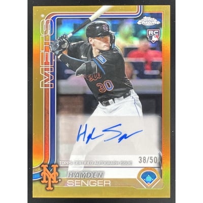 2025 Topps Chrome Update Gold #AC-HS Hayden Senger RC Auto /50