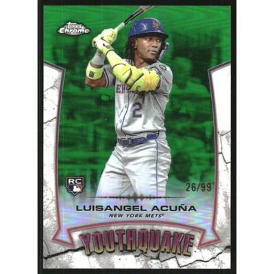 2025 Topps Chrome Youthquake Green Refractors #YQ32 Luisangel Acuna