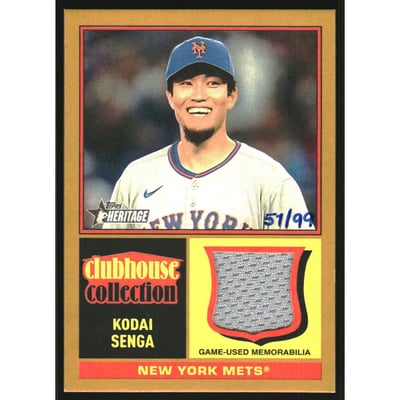 2025 Topps Heritage Clubhouse Collection Relics Gold #CCRKS Kodai Senga HN