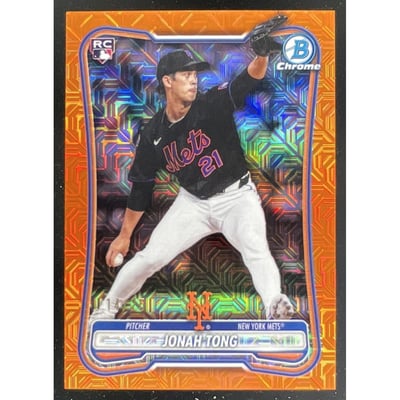 2026 Bowman Mega Box Chrome Orange Mojo Refractor #65 Jonah Tong RC /25