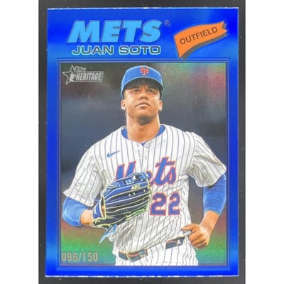 2026 Topps Heritage Chrome Blue Refractor #306 Juan Soto /150