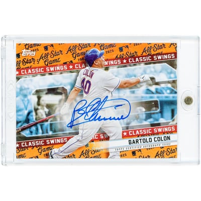 Bartolo Colon New York Mets Autographed 2025 Topps MLB ASG Mega Box Classic Swings Orange Foil #CSA-BC #4/25 Card