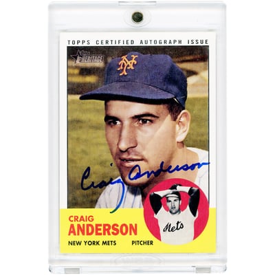 Craig Anderson New York Mets Autographed 2012 Topps Heritage Real One #ROA-CA Card 