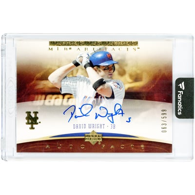 David Wright New York Mets Autographed 2005 Upper Deck Artifacts Auto Facts #DW #63/599 Card 