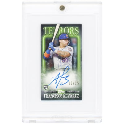 Francisco Alvarez New York Mets Autographed 2023 Topps RIP Tear Card Terrors Mini #TCTA-FA #16/25 Rookie Card