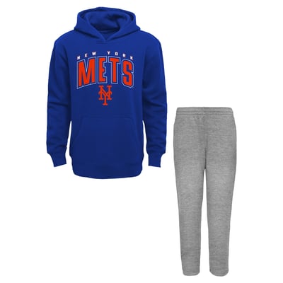 New York Mets Outerstuff Infant Step By Step Hoodie & Pants Set - Royal/Gray