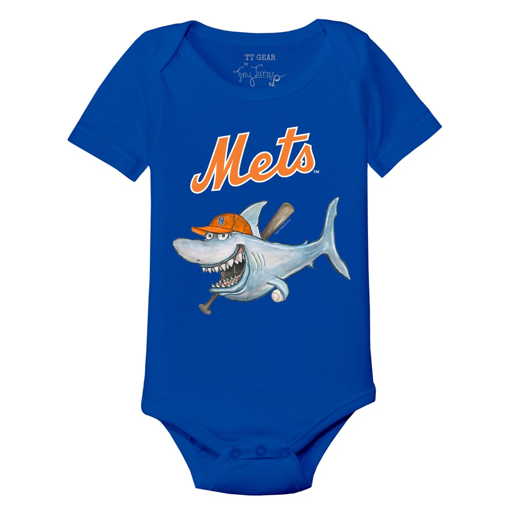 New York Mets Tiny Turnip Infant Shark Bodysuit - Royal