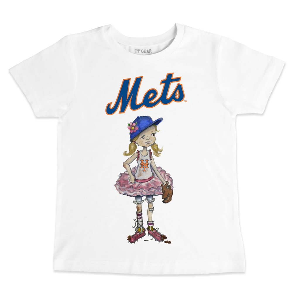 New York Mets Tiny Turnip Infant Baseball Babes T-Shirt - White