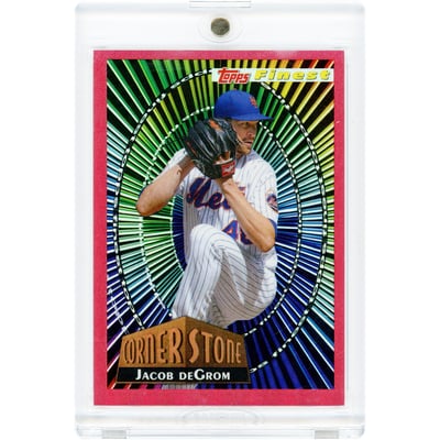 Jacob deGrom New York Mets 2022 Topps Finest Corner Stone Red Refractor #94FC-JD #4/5 Card
